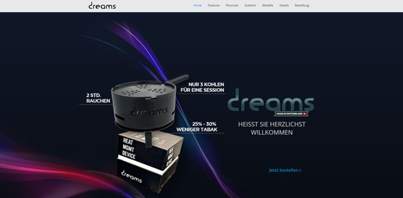 Website Dreams HMD – Heat Management Device Schweiz