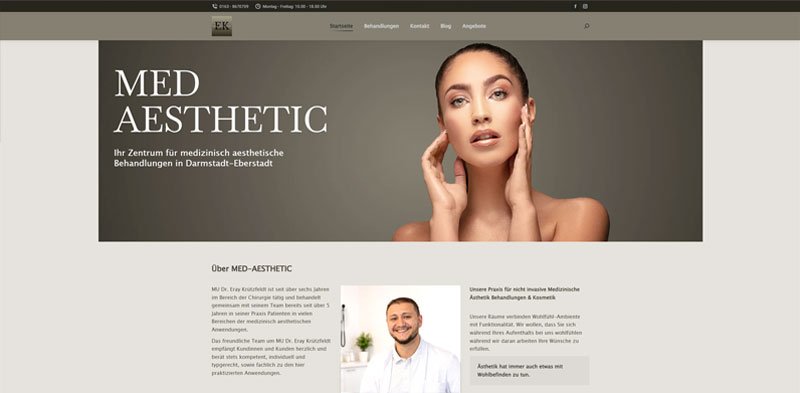 Website MED Aesthetic Praxis Dr. Krützfeldt – Darmstadt-Eberstadt